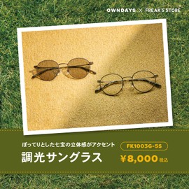 OWNDAYS FK1003G-5S Sunglasses, Dimmable Sunglasses, Collaboration Frame, Carrying, UV Protection, UV Protection, Metal Frame, Black