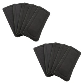 CATWALD - Insertos de carbon de bambú para pañales ecologicos por unidad, kit de 5 y 10. Insertos vegetales de microfibra 5 capas para pañal de tela. (10 Unidades)