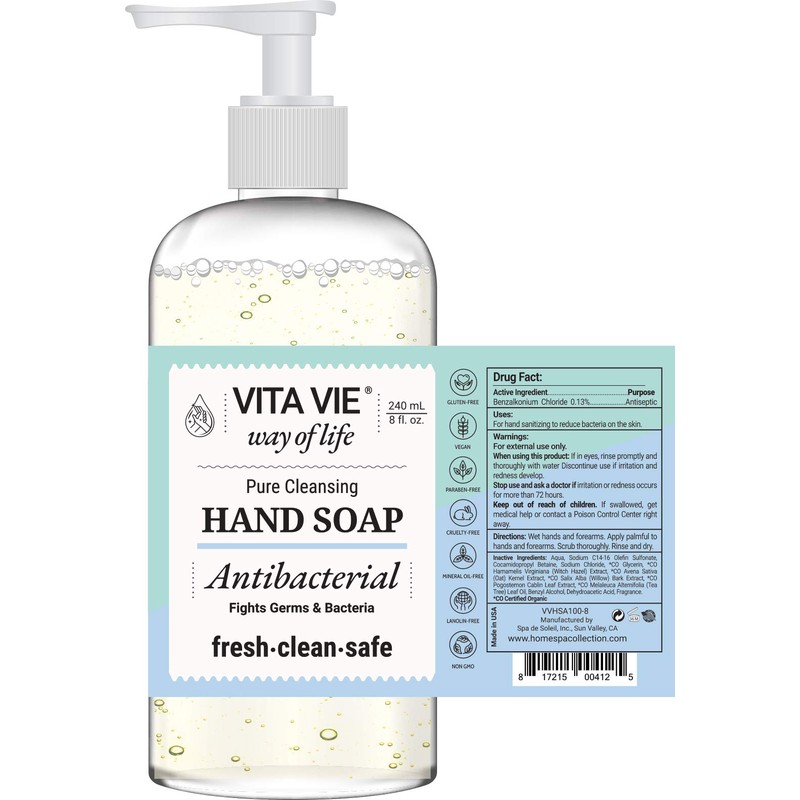 VITA VIE Hand Soap, 8 oz, 3-pack - Bulk Hand