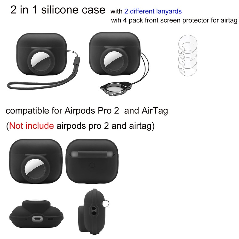 for Airpods Pro 2nd Generation Carrying Case with airtag Holder