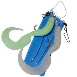 Dieter Eisele with 2 Bait 14 CM Green and Blue Sea Rig 9/0 1,20 mm Leader Fishing Cod, Köhler & Halibut in Norway