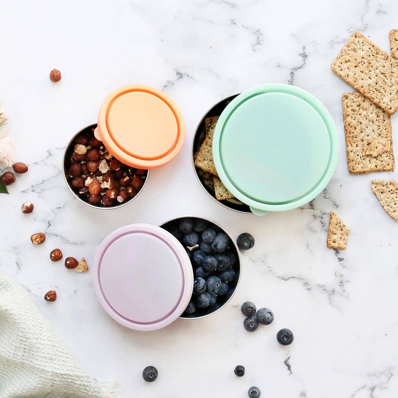 Ever Eco Stainless Steel Round Nesting Containers, Rise Collection 3