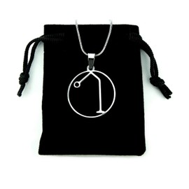 Ann Claridge Sigil of Archangel Raphael Necklace, 20inch Snake Chain with Powerful Saint Raphael Sign Charm Pendant, Pure Stainless Steel,Silver