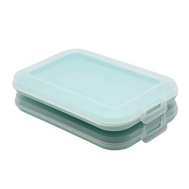 Set of 2 Cold Food Containers with Integrated Serving Plate, Food Storage Box, Food Container, Cold Cuts Box, Stackable, BPA-Free, Kitchen Supplies, Plastic Mint