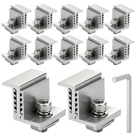 GAGIRA 12Pcs 35-55mm Adjustable Solar Brackets, Aluminum Solar Panel Z Brackets for Mounting for RV