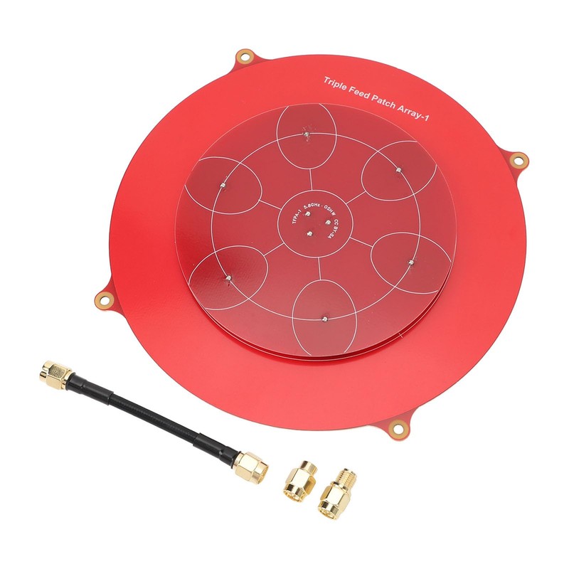 Triple Feed Patch Antenna 5.8Ghz PCB Red Color Fixed Wing
