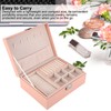 Jewelry Box Organizer 2 Layer Jewelry Storage Case PU Leather