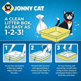 Unbranded JONNY CAT Heavy Duty Jumbo Tear-Resistant Litter Box Liners, 5 Count