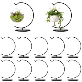 AceOrbit 12 Pcs Ornament Display Stand 6 Inch Iron Hanging Holder,Black