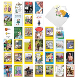 NobleWorks 36 Assorted Box Set Birthday Greeting Cards w/5 x 7 Inch Envelopes (36 Designs, 1 Each) Bday Funny Men AC10616BDG-B1x36