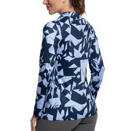 GGOV Women's Golf Polo Shirts Long Sleeve Workout Tops V Neck UPF 50+ Sun Protection Quick Dry Lightweight Active Shirts