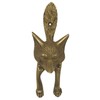 6" Solid Textured Polished Brass Full Fox Door Knocker