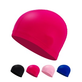 Fabric Swimming Cap – Comfortable, Durable & High Elastic (Deep Pink)