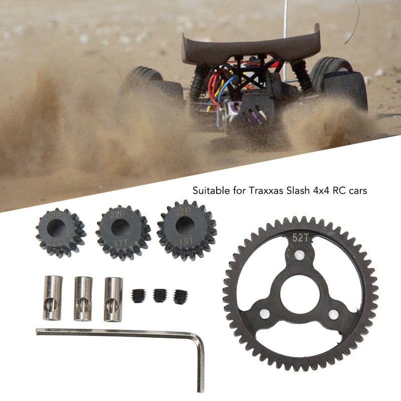 RC Metal Spur Gear Set Motor Pinion Gears Kit 52T