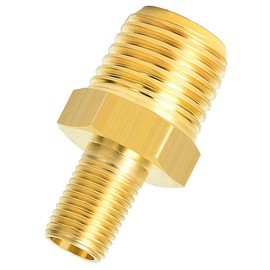 1Pcs Brass Air Inflator Adapter 1/4 NPT(M) to Standard Schrader Valve(M), Tank Valve,Tire Inflator Connector for Auto Portable Air Compressor/Pump, Air Hose, Air Chuck
