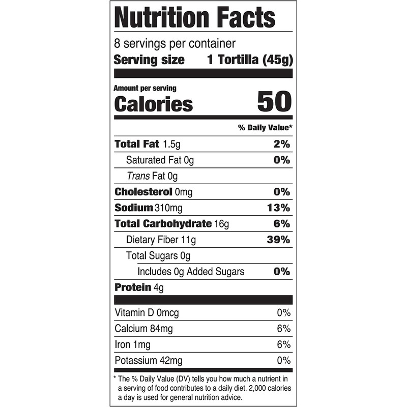 La Banderita Carb Counter | Whole Wheat Flour Tortillas |