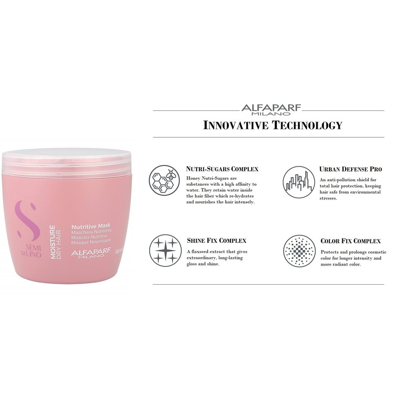 Alfaparf Milano Semi Di Lino Moisture Nutritive Mask, Colourful, 500