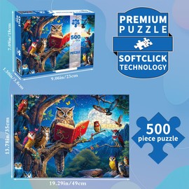 500 Piece Jigsaw Puzzle for Adults -Majestic Owl Colorful Jigsaw Puzzles 500 Pieces Puzzles for Adults-Finished Size 19.3 x 13.7