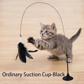 Interactive Cat Toy with Suction Cup Feather Wand – Hands-Free Teaser Toy for Kitten and Cat Play