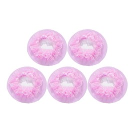 Lurrose 5pcs Invisible Hair Nets Mesh Women Girls Hair Ornaments Elastic Bun Cover for For Ballet Dance Skating (Pink)