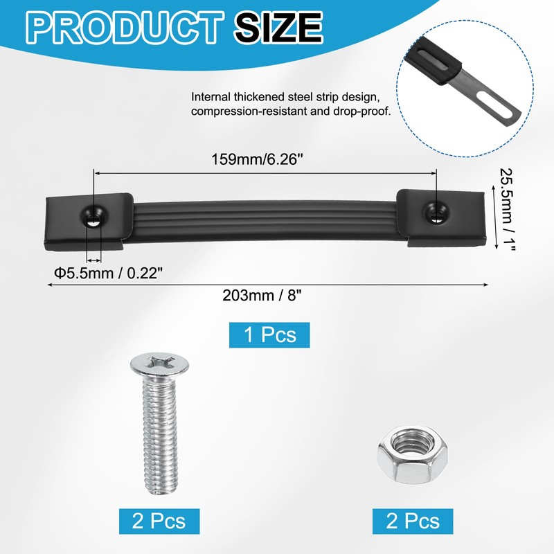 PATIKIL 8" Speaker Cabinet Strap Handle Pull Metal Cap Buckle