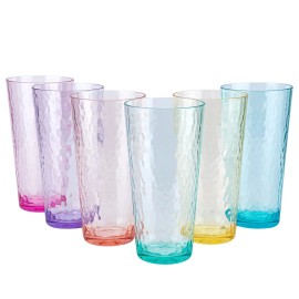 KX-WARE 26-ounce Acrylic Highball Glasses Plastic Tumbler Larger Drinking Gla...