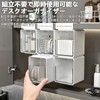 鏡柜下吊り下げ収納ボックス 小物入れ 引き出し 透明デスクオーガナイザー 卓上収納ケース コットン 綿棒 化粧品収納 フック式&粘着式 穴あけ不要