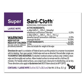 Germicidal Disposable Cloth Wipes, Large Wipes, 5"x8", 50 Individually Wrapped