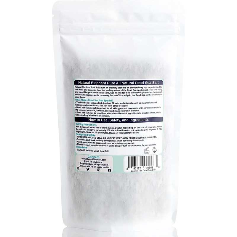 Natural Elephant Dead Sea Bath Salt | 4oz Trial Size