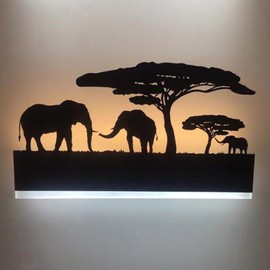 OIUNWLC LED Wall Sconce Lamp Indoor Wall Mounted Light Up and Down Rustic Wall Light Animal Wall Lamp for Farmhouse Living Room Bedroom Cabinet Porch, 12W (Elephant)