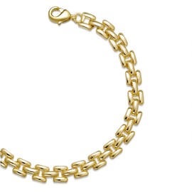 Pearich 14k Gold Filled Link Bracelet|Cubic Zirconia Classic Bracelet for Women|Gold Link Bracelets For Women|Chain Bracelet-6.25