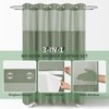 eachope No Hook Waffle Weave Shower Curtain with Snap-in Fabric