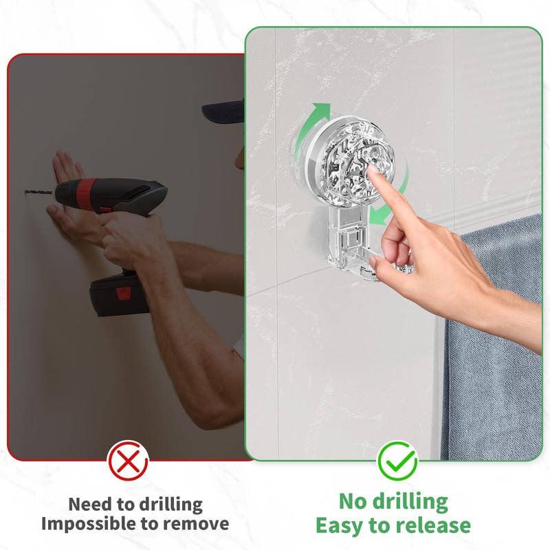 Suction CupTowel Rail 30cm,Wall Mounted Towel Rack Adjustable Bathroom Towel