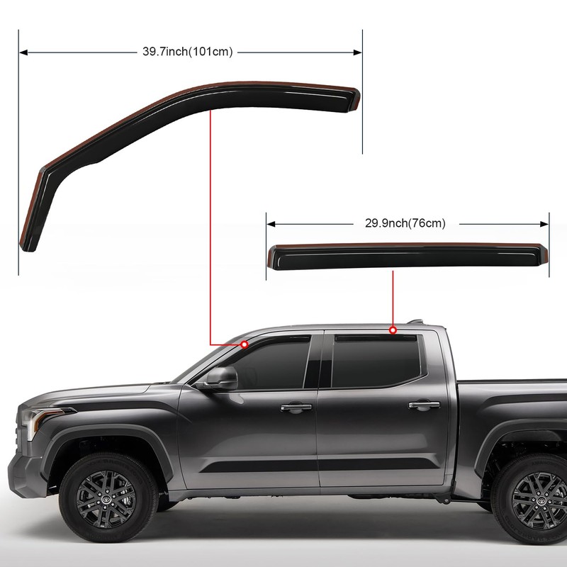 Nilight in Channel Window Deflectors for Toyota Tundra 2022 2023