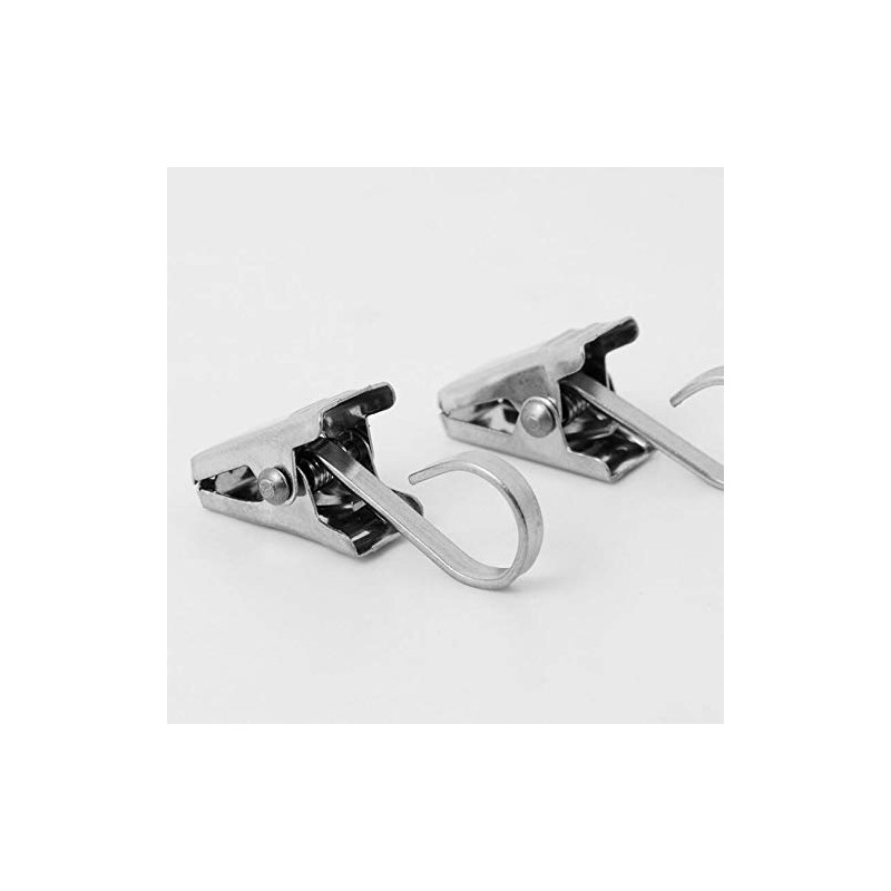 Yitaocity 50Pcs Stainless Sliver Metal Sprung Curtain Alligator Clips Hook