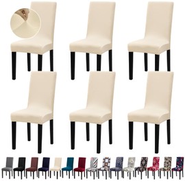 Fafua Chair Covers, Dining Room Chair Covers, Stretch Kitchen Chair Covers/Dining Room Chair Covers Set of 6, Removable Washable Dining Chair Slipcovers for Home, Hotel, Banquet