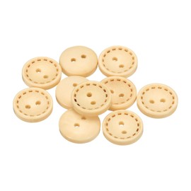 HARFINGTON 10pcs 24L Wooden Sewing Button 5/8"(15mm) 2 Holes Wood Round Craft Replacement Buttons for Sewing Clothing Pillow DIY Crafts Decoration, Natural Wood