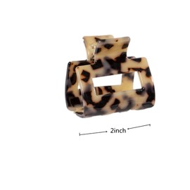 YOEMAYUNER Medium Hair Clips for Women 2inch for Thin Hair Square Hair Clips Small Rectangle Hair Claws Non Slip Hair Claw Clips Small Tortoise Claw Clips (5PCs 5Colors A)