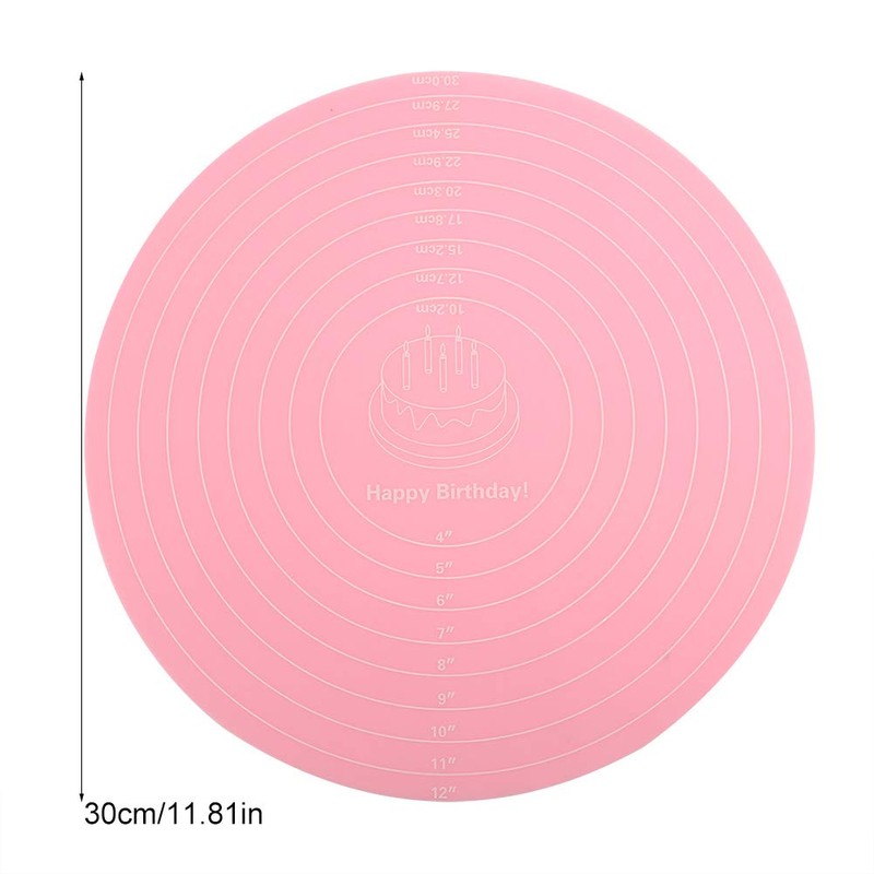 Baking Mat Round Silicone Pastry Mat, Nonslip Sheet Mat with