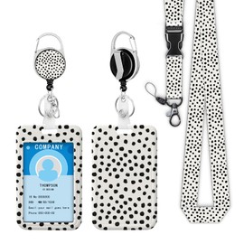 ID Badge Holder with Lanyards Detachable Lanyards for ID Badges, Retractable Badge Reel with Heavy Duty Clip for Nurse Teacher Office Staff Student