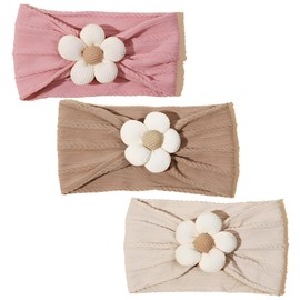YINKE Baby Flower Headbands Set of 3 Girls Nylon Headbands Soft Hairband Hair Accessories Newborn Toddler Celebration Anniversary Baby Shower Gifts
