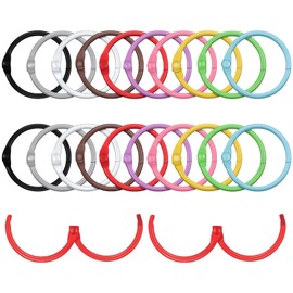 Caianwin 20Pcs Binder Rings 30mm Colorful Loose Leaf Binder Rings Metal 10 Colors Index Cards Rings for Organising Flash Cards, Keychains, Book, Craft