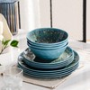 FINE&NICE Melamine Dinnerware Set of 12Pcs, Dish Set for 4,