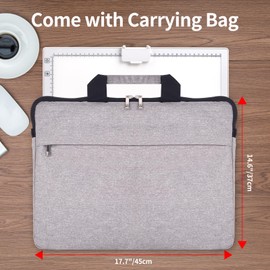 Elice Rechargeable A3 Light Pad with Carry Bag, Top Clip, Foldable Stand, 3 Colors/6 Levels/Stepless Brightness Wireless tracing Light Box/Board for Diamond Painting, Cricut Weeding Vinyl (White)