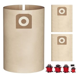 3 Pack CMXZVBE38749 Vacuum Bags for Craftsman 16-20 Gallon & Ridgid 16 Gal Shop Vacs - Fits CMXEVBE17595, CMXEVBE17607, CMXEVBE17596, CMXEVBE17656, Part# 38749