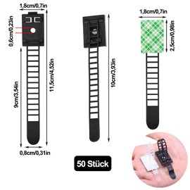 Aghoer 50pcs Black Nylon Adjustable Cable Lock Cable Clips