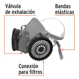 Truper Expert KIT-RES-PP, Respirador profesional con cartuchos incluidos para pintura y pesticida