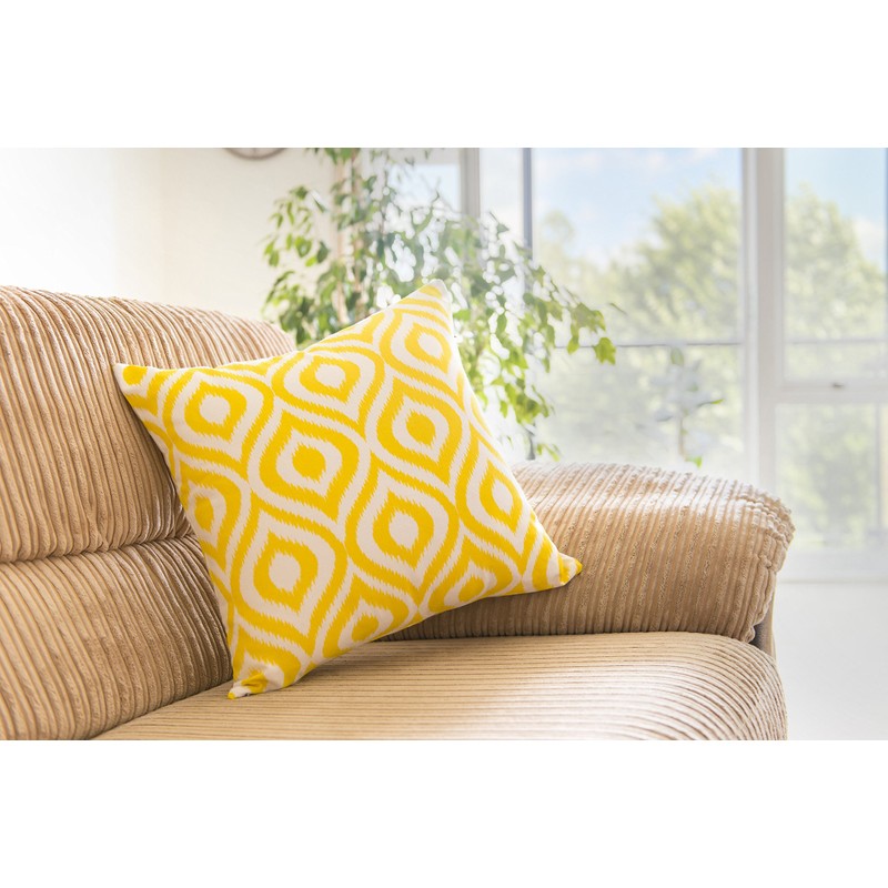 TreeWool (2 Pack Ogee Ikat Accent Cotton Canvas Cushion Covers