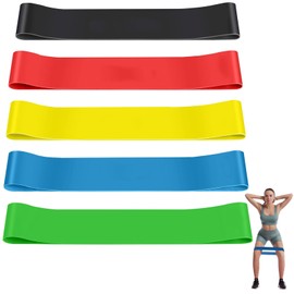 Resistance Bands,KISUOMAOYI Durable Set of 5 Elastic Bands for Women & Men, Ideal for Fitness Chest Expanding Arm Leg Yoga Pilates Physio Therapy Rehabilitation, Workouts and Full Body Exercise