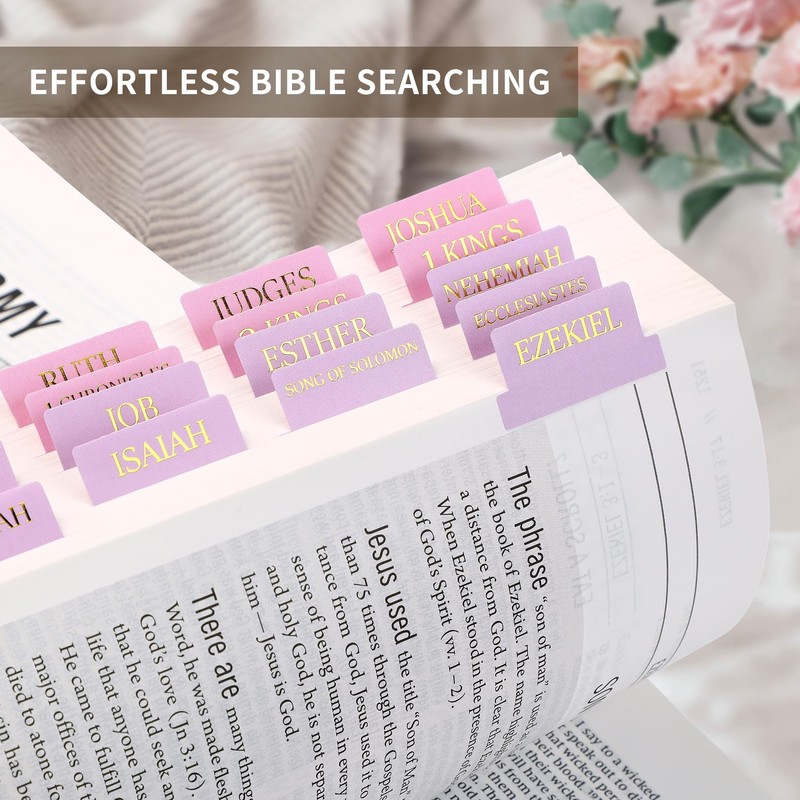 Bible Tabs for Women & Men, Laminated Bible Tabs for